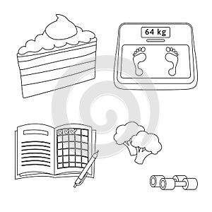 Vector illustration of mellitus and diabetes sign. Set of mellitus and diet stock symbol for web.