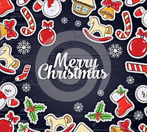 Vector illustration. Merry Christmas and Happy New Year 2018 design