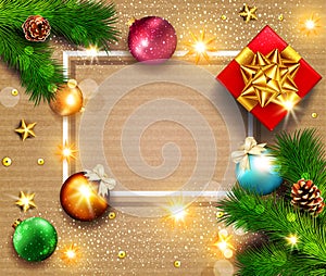 Vector illustration for Merry Christmas and Happy New Year . Gre