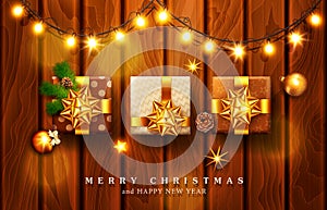 Vector illustration for Merry Christmas and Happy New Year . Gre