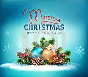 Vector illustration for Merry Christmas and Happy New Year . Gre