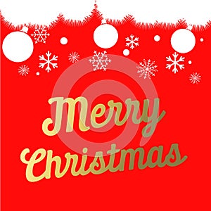 Vector illustration Merry Christmas, red background vector,