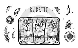 Served in paper mexican burito set photo