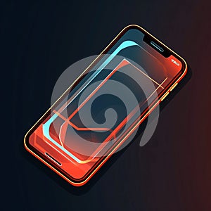 Vector illustration of a mobile phone isolated on a dark background. Eps 10