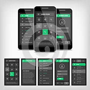 vector illustration of mobile ui photo