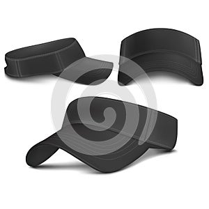 Vector Mock-up Black Visor Cap photo