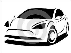 Vector illustration of a modern car with a sporty aerodynamic design