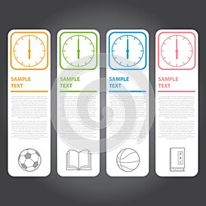 Vector Illustration, Modern Clock Banner for Design and Creative
