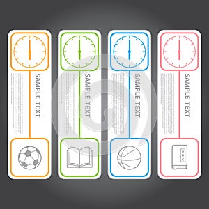Vector Illustration, Modern Clock Banner for Design and Creative