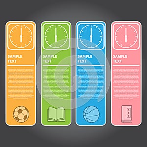 Vector Illustration, Modern Clock Banner for Design and Creative