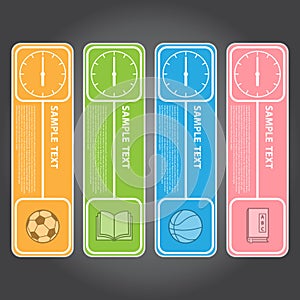 Vector Illustration, Modern Clock Banner for Design and Creative