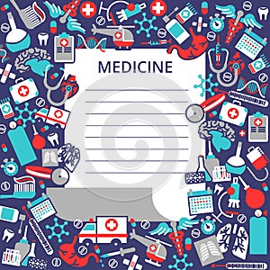 Vector illustration in modern flat line style, medicine concept.