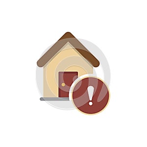 Vector illustration of modern icon depicting a danger signal indoors