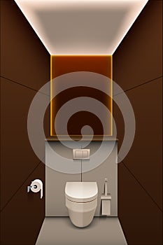 Vector illustration of a modern toilet room design