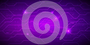 Vector Illustration Modern Violett Technology Background With Hi-Tech Cyber Look.