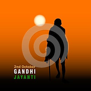 Vector illustration of Mohandas Karamchand Gandhi or mahatma gandhi who born on october 2 a birth anniversary, a great Indian