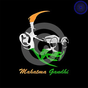 Vector illustration of Mohandas Karamchand Gandhi or mahatma gandhi who born on october 2 a birth anniversary, a great Indian