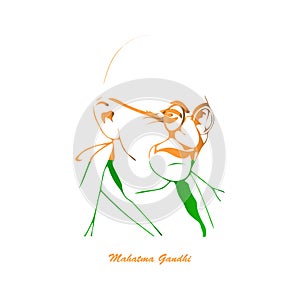 Vector illustration of Mohandas Karamchand Gandhi or mahatma gandhi who born on october 2 a birth anniversary, a great Indian