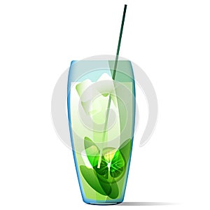 Vector illustration of mojito cocktail. beverages and drinks for bar and restaurant menue.