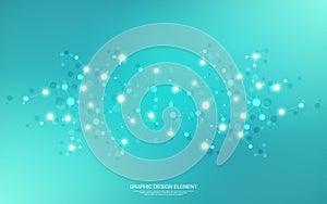 Vector illustration of molecular structure and genetic engineering, molecules DNA, neural network, scientific research