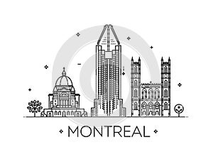 Vector illustration of Montreal city. Montreal skyline.