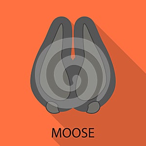 Vector design of moose and hoof symbol. Set of moose and tracks vector icon for stock. photo