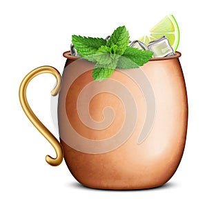 Vector illustration of a Moscow Mule cocktail