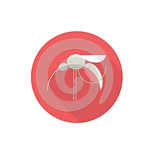 Vector illustration. Mosquito as Red Flat Design Icon