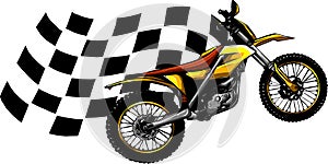 vector illustration of motocross and race flag