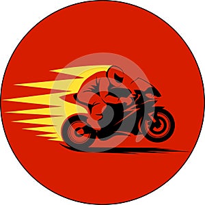 Vector illustration of motorcycle racer on sportbike