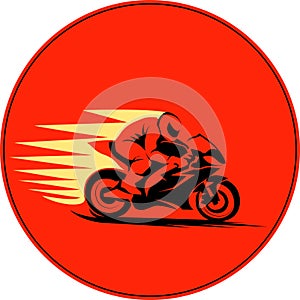 Vector illustration of motorcycle racer on sportbike