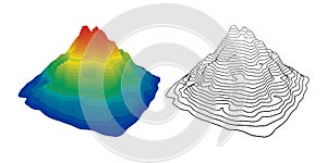 Vector Illustration of Mountain Topography