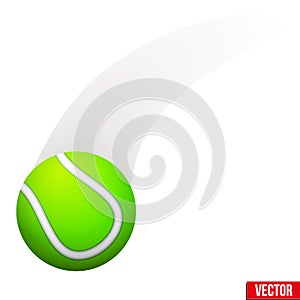 Vector illustration of moving tennis ball