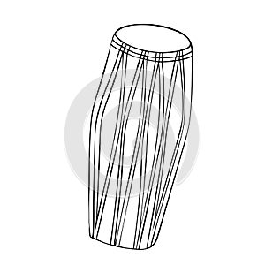 Vector illustration of mrdanga indian two-sided drum khol played with palms and fingers of both hands. photo