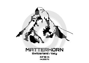 Vector illustration of Mt. Matterhorn