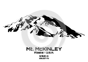 Vector illustration of Mt. McKinley