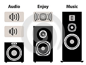 Audio equipment with volume symbol. Speaker and speaker driver