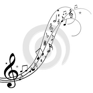 Music notes, musical notes with stars