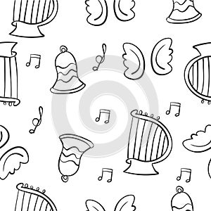 Vector illustration of music theme doodles