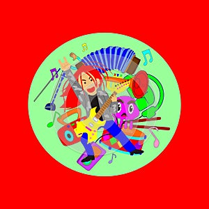 Vector illustration of Music theme