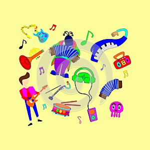 Vector illustration of Music theme
