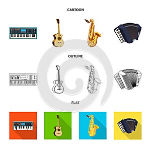 Vector illustration of music and tune logo. Collection of music and tool stock symbol for web.