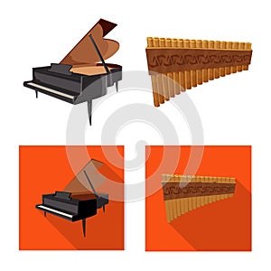 Vector illustration of music and tune logo. Set of music and tool stock vector illustration.