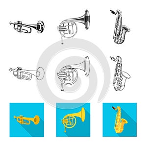 Vector illustration of music and tune logo. Set of music and tool stock vector illustration.