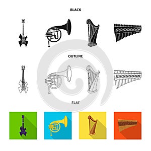 Vector illustration of music and tune logo. Set of music and tool stock vector illustration.