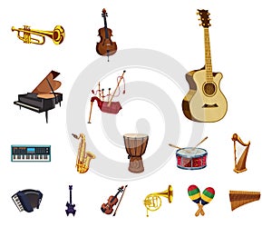 Vector illustration of music and tune sign. Collection of music and tool stock vector illustration.