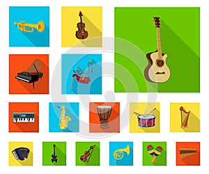 Vector illustration of music and tune sign. Set of music and tool vector icon for stock.