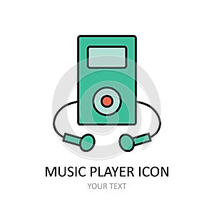 Vector illustration with mysic player. Outline icon