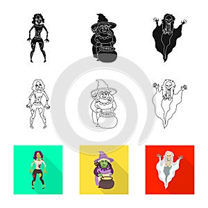 Vector illustration of mystic and hell sign. Set of mystic and devilry stock vector illustration.