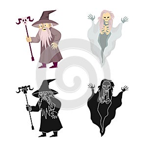 Vector illustration of mystic and hell sign. Set of mystic and devilry vector icon for stock.